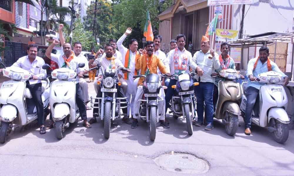 BJP leaders held after taking out bike rally