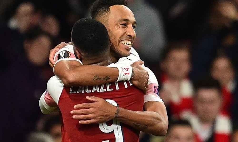 Lacazette, Aubameyang help Arsenal cruise towards Europa League Final