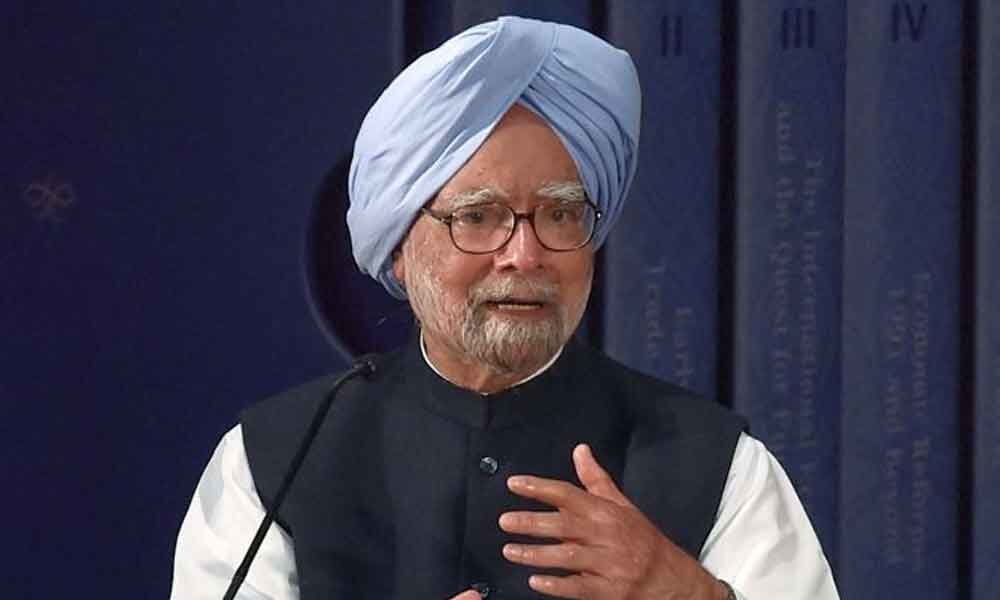 Manmohan Singh hits out at govt, calls slowdown man-made crisis