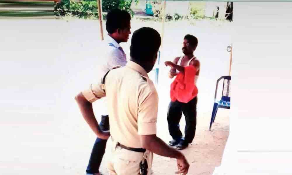 CPM worker forced to take off his red shirt to cast vote in Munagala