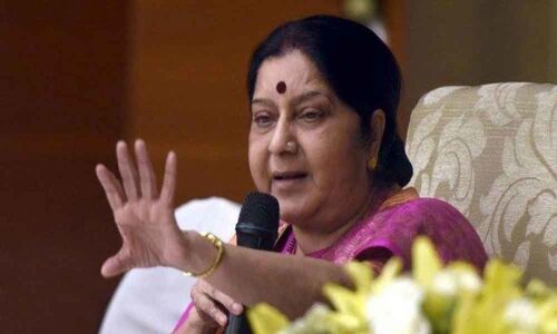 Height of arrogance: Sushma Swaraj to Rahul on his act of trashing ordinance
