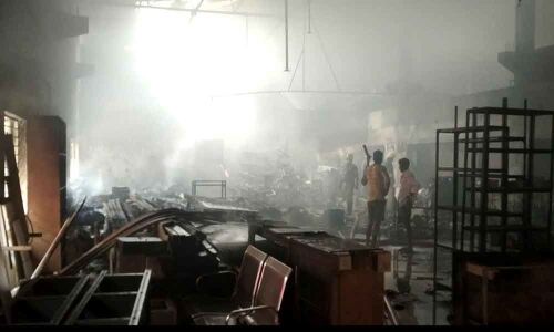 Godown gutted in fire mishap