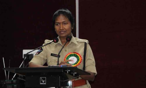 DCP Raja Kumari distributes study material
