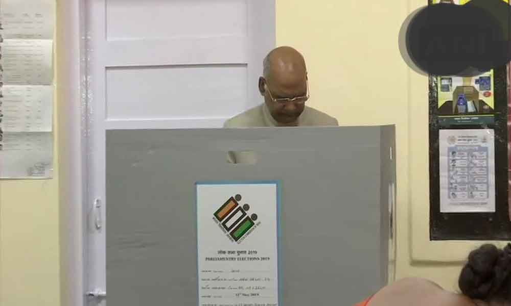 President Ram Nath Kovind casts his vote