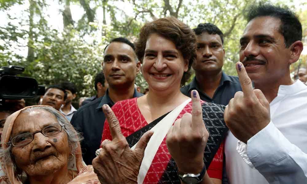 Priyanka Gandhi votes, says BJP will be ousted