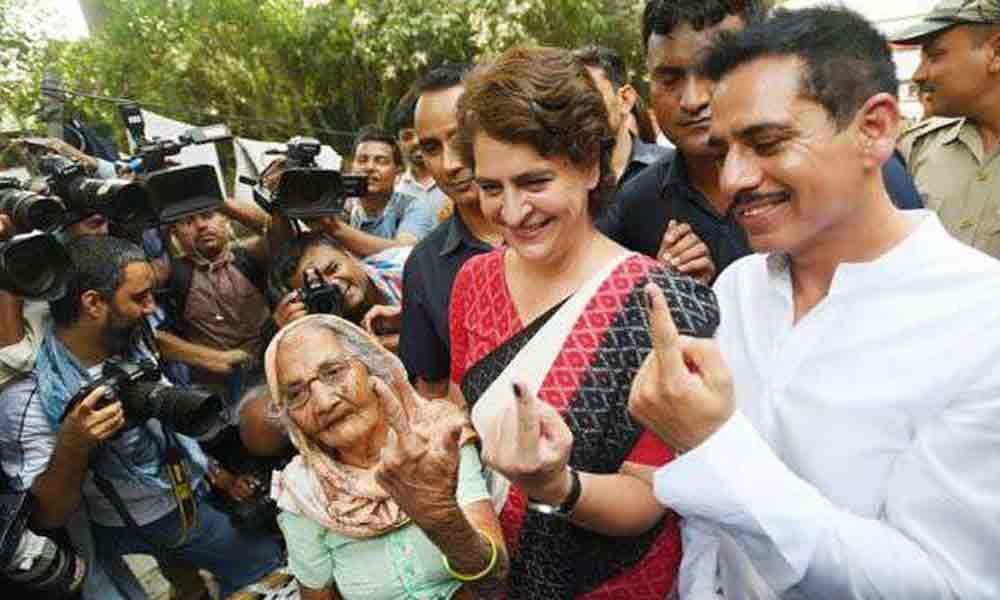 Priyanka hugs her 90-year-old neighbour after voting