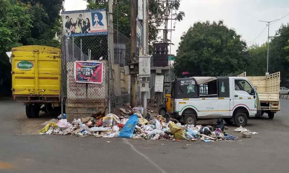 Heaps of plastic waste on factory lands