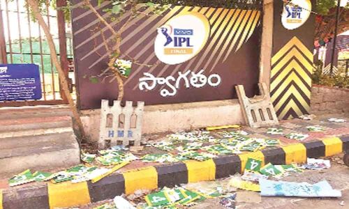 Rajiv Gandhi International Cricket Stadium a huge mess after the mach