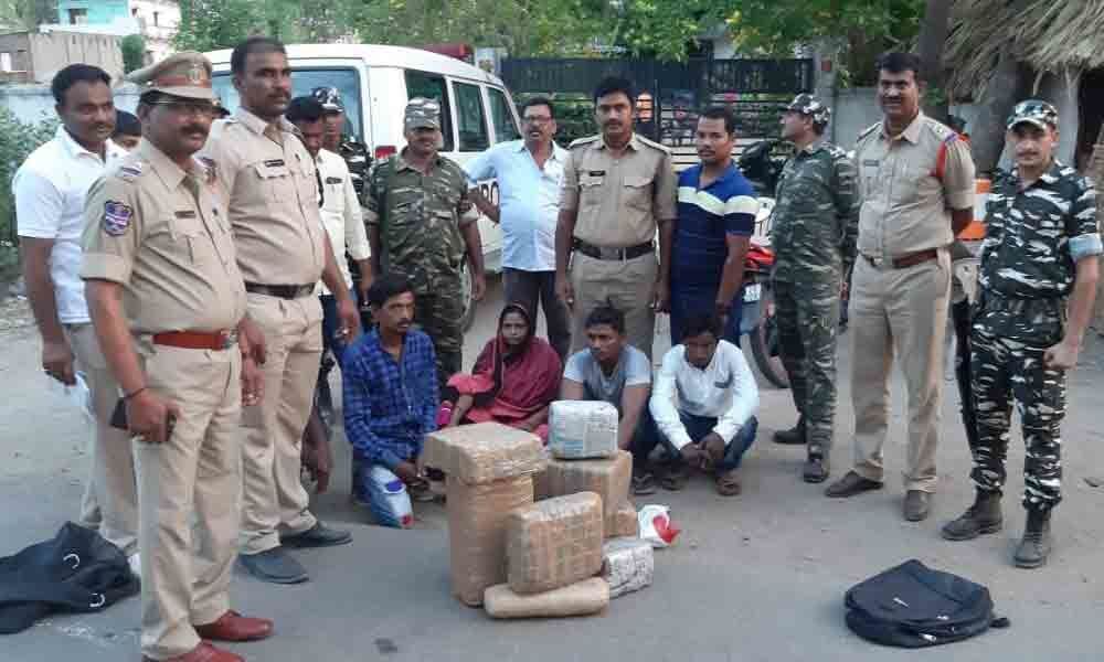 50 bags of ganja seized, four held in Bhadrachalam