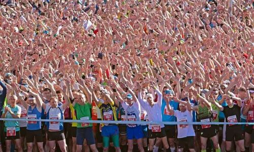 Apple Park decorated in rainbow colours for Steve Jobs