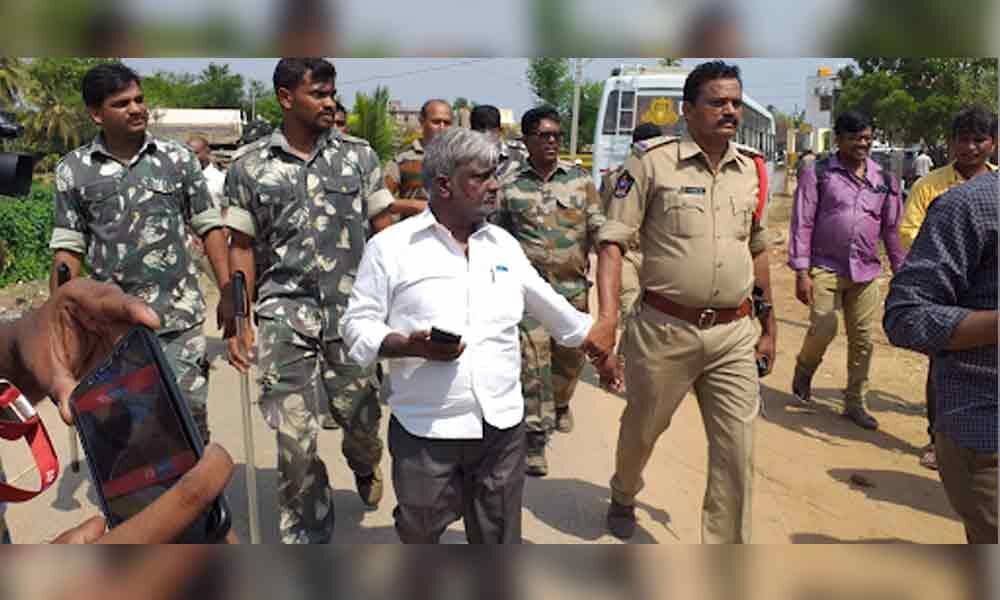 TDP leader muni chandra naidu arrest in kamma palli polling booth