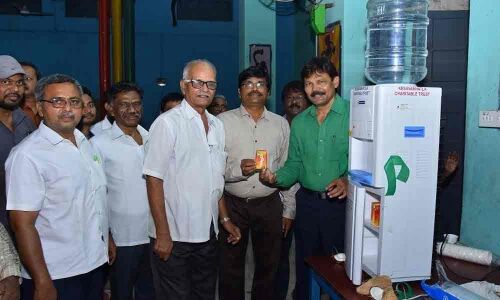 KCT donates water cooler to Railway Institute