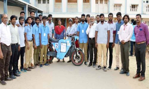 MITS students develop battery operated motorcycle