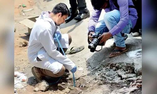 Explosion of chemical container at the house of RR Nagar MLA