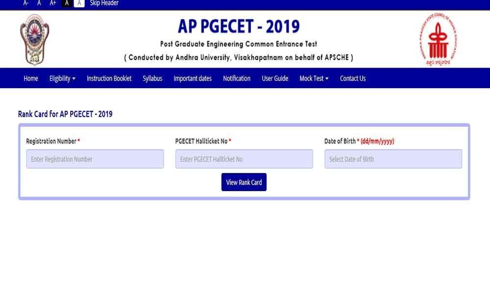 AP PGECET 2019 rank card released, check sche.ap.gov.in