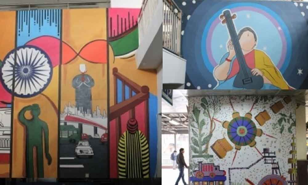 Delhi metro stations double up as art galleries