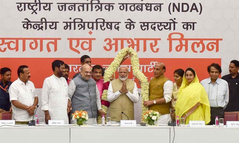 Ahead of vote count, NDA gets together for dinner