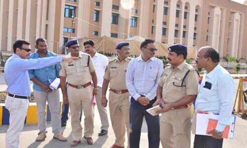 SP inspects counting arrangements at Krishna University