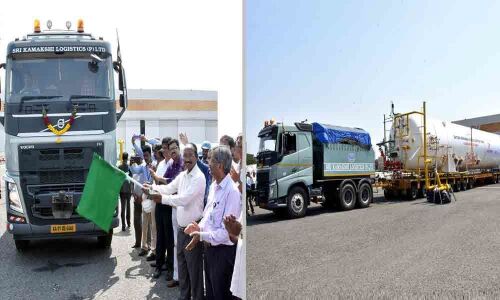 Liquid hydrogen tank flagged off in Tirupati