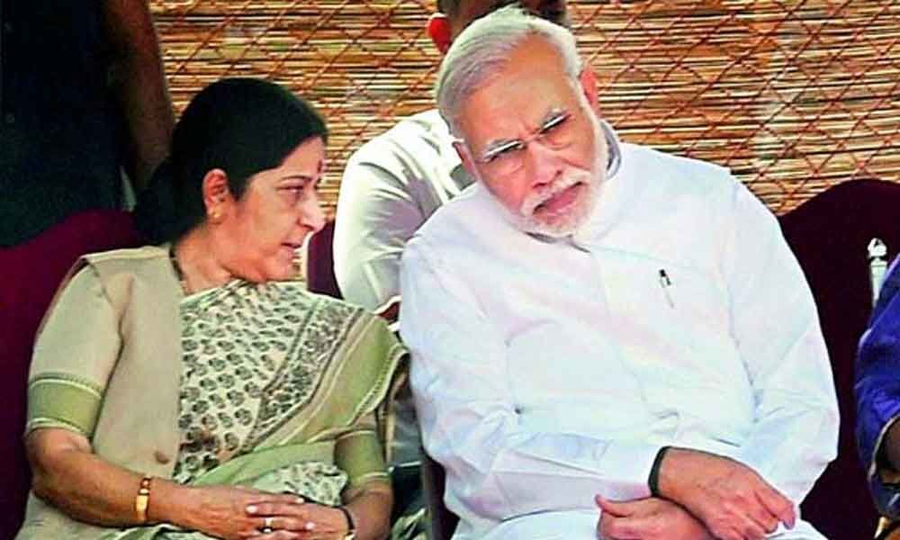 Sushma Swaraj  congratulates Modi for big win