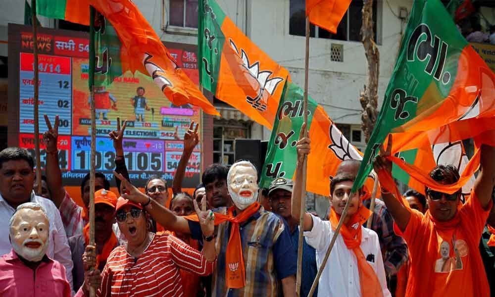 Celebrations in Delhi as BJP heads for clean sweep