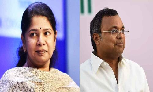 Kanimozhi, Karti Chidambaram leading in Tamil Nadu