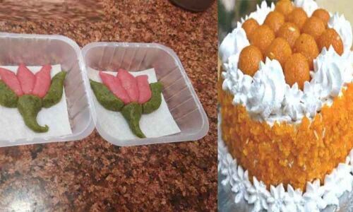 To Celebrate BJPs Anticipated Election Win- Ordered  special Badam Pista Ladoos