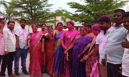 TRS leaders celebrate BB Patels victory
