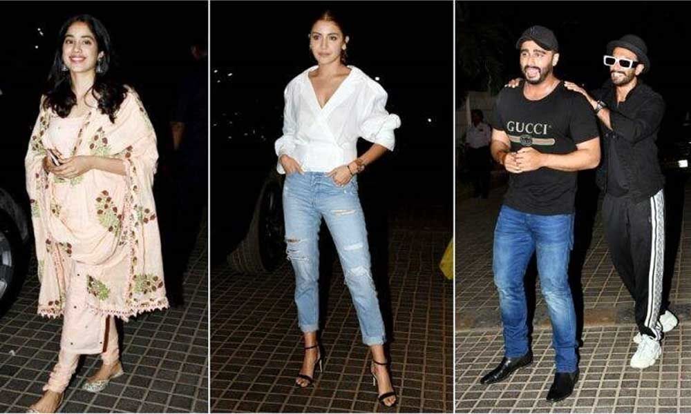 Ranveer, Anushka and Janhvi attend special screening of Indias Most Wanted