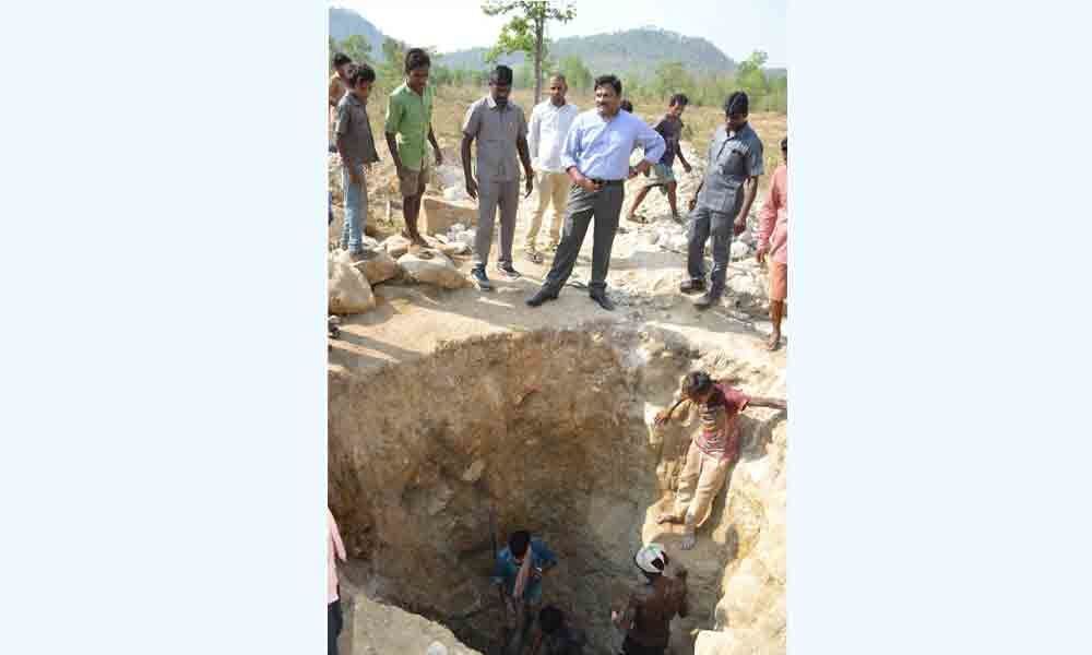 Collector  Rajat Kumar Saini inspects drinking water facilities in Gutti Koya hamlet