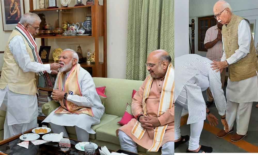 Modi, Shah seek blessings from Advani, Joshi