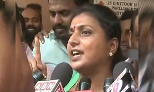 YSRCP MLA Roja reacts over iron leg comments
