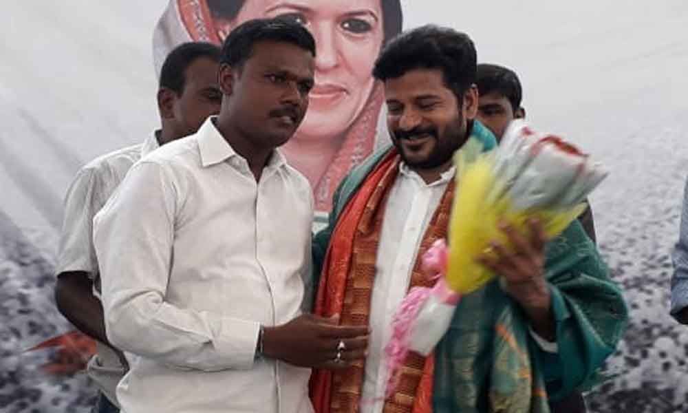 Congress workers felicitate Revanth