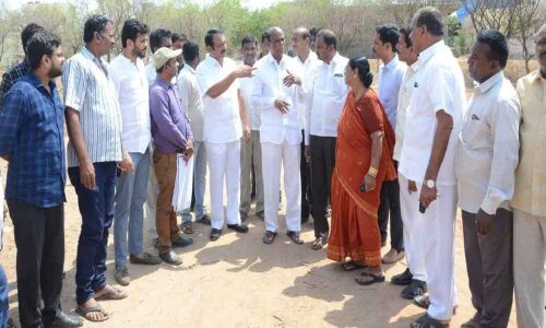 MLA Sudheer inspects Pedda Cheruvu