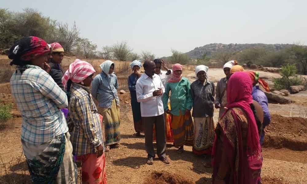 Mahatma Gandhi National Rural Employment Guarantee Act workers toil in hot weather