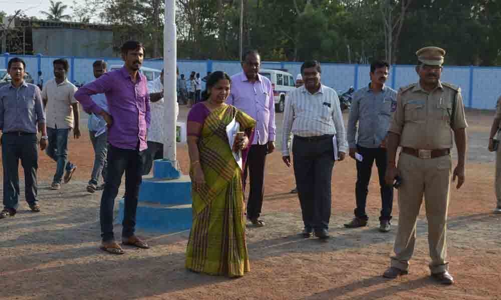 Joint Collector inspects arrangements for State Formation Day fete in Kothagudem