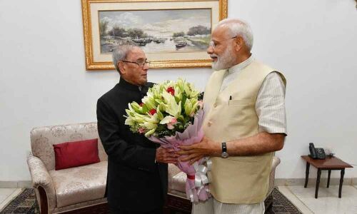 PM Modi calls Pranab Mukherjee as statesman; seeks blessing from ex-President