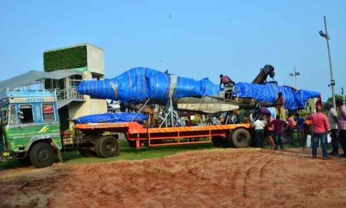 Sea Harrier aircraft arrives at Vizag