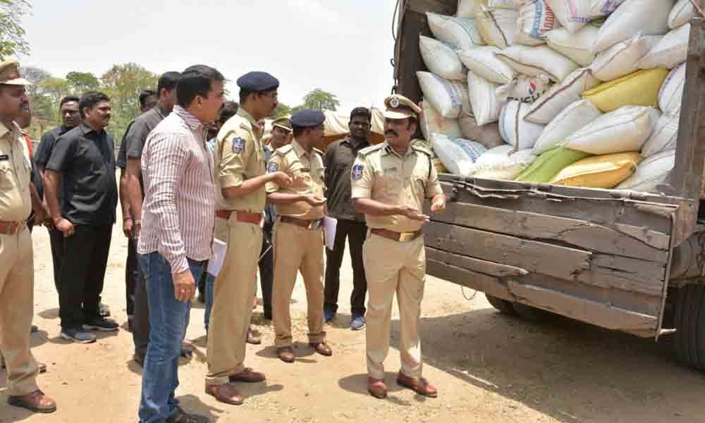 Public Distribution Scheme rice worth 11 lakh seized four held in Mancherial