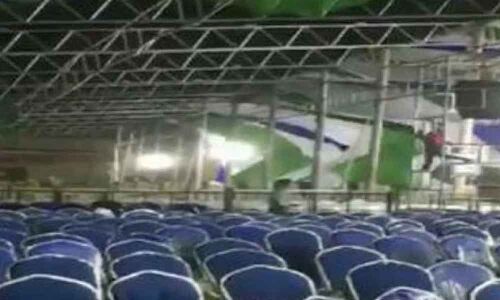 Heavy rain lashes Vijayawada, venue of AP CM swearing in ceremony affected