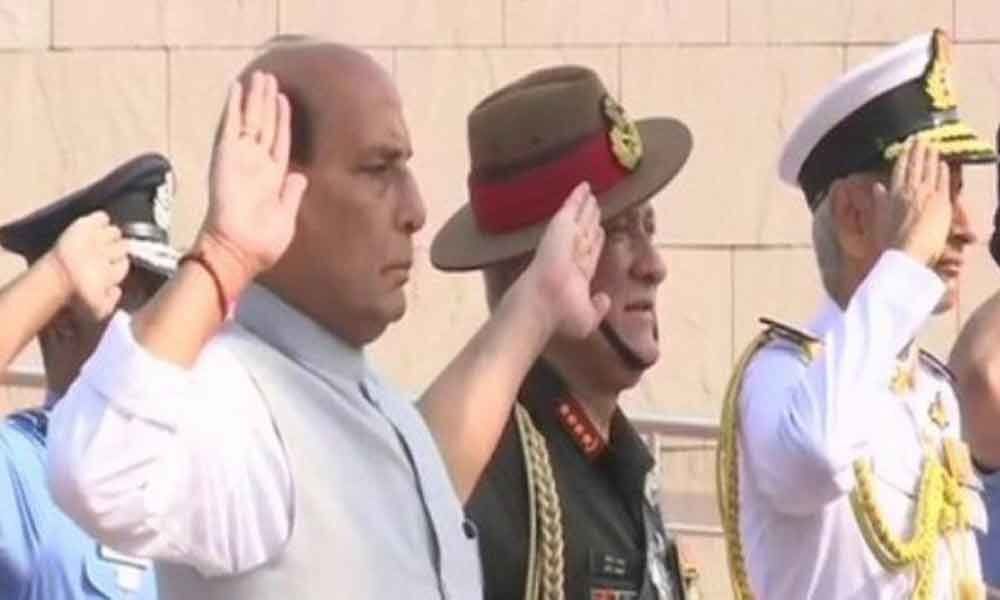 Rajnath pays tribute to jawans before taking charge of Defence Minister