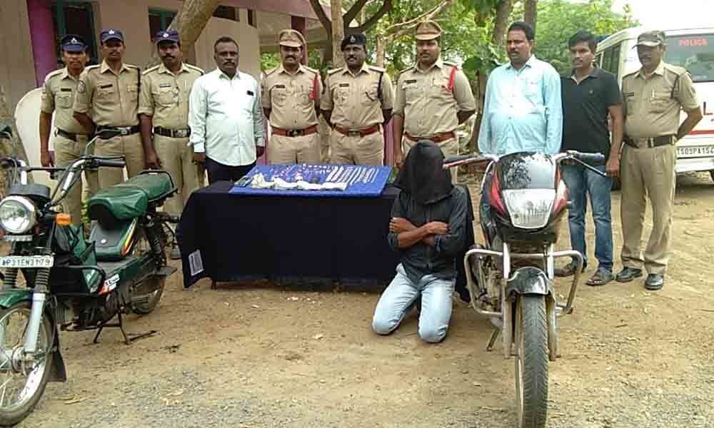 Burglar nabbed valuables worth 7.2 lakh recovered in Khammam