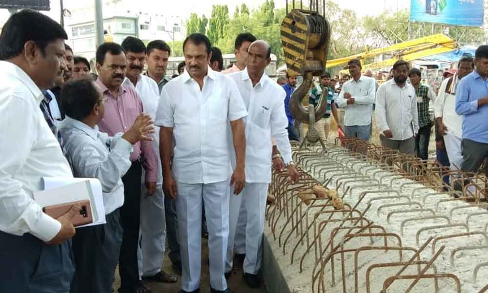 GHMC chief inspects flyover, underpass works