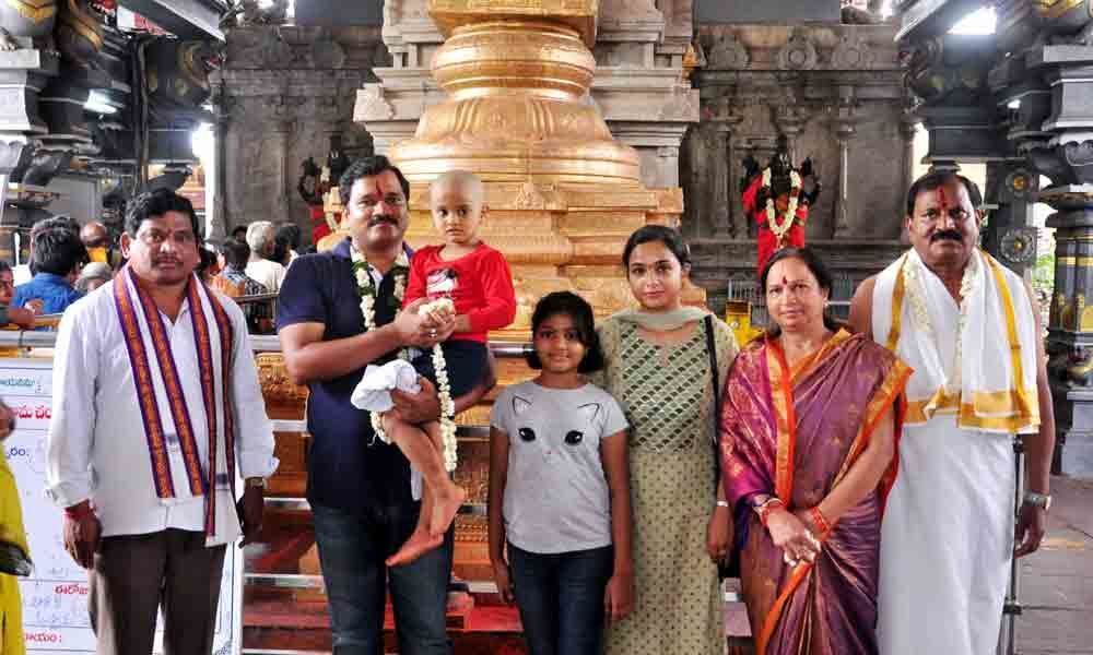 Collector Rajat Kumar Saini, kin visit Lord Rama temple : Bhadrachalam