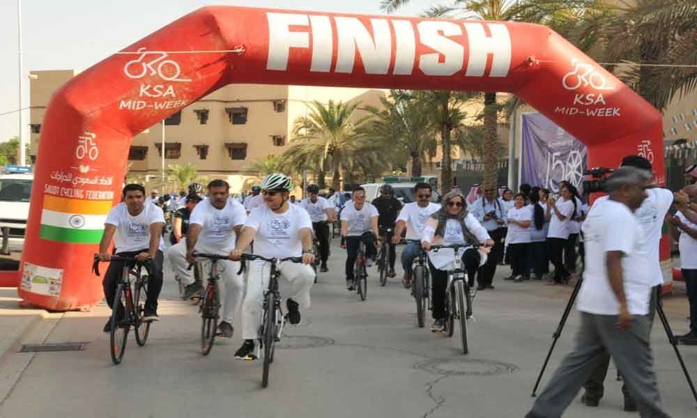 Gandhi Cycle Rally for peace in Riyadh