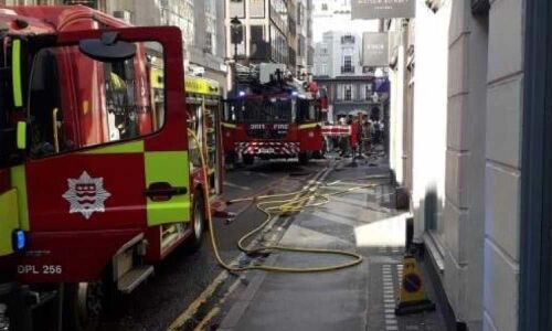 Firefighters tackle blaze at posh Indian restaurant in London
