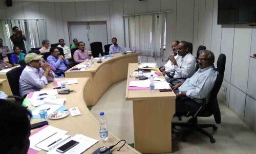 Singareni Collieries Company Limited GM K Basavaiah discusses arrangements for International Yoga Day in Kothagudem