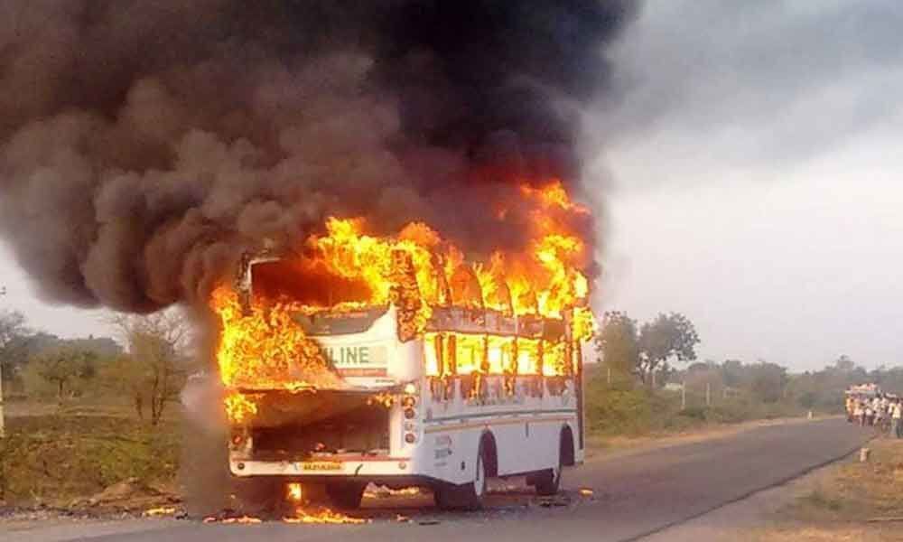 Naxals first asked passengers to alight, then torched bus in Chhattisgarh