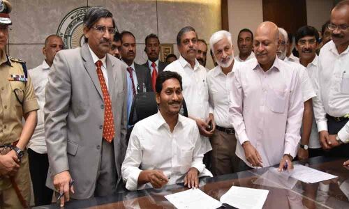 Jagan mohan Reddy signs first file increasing wages of Asha workers