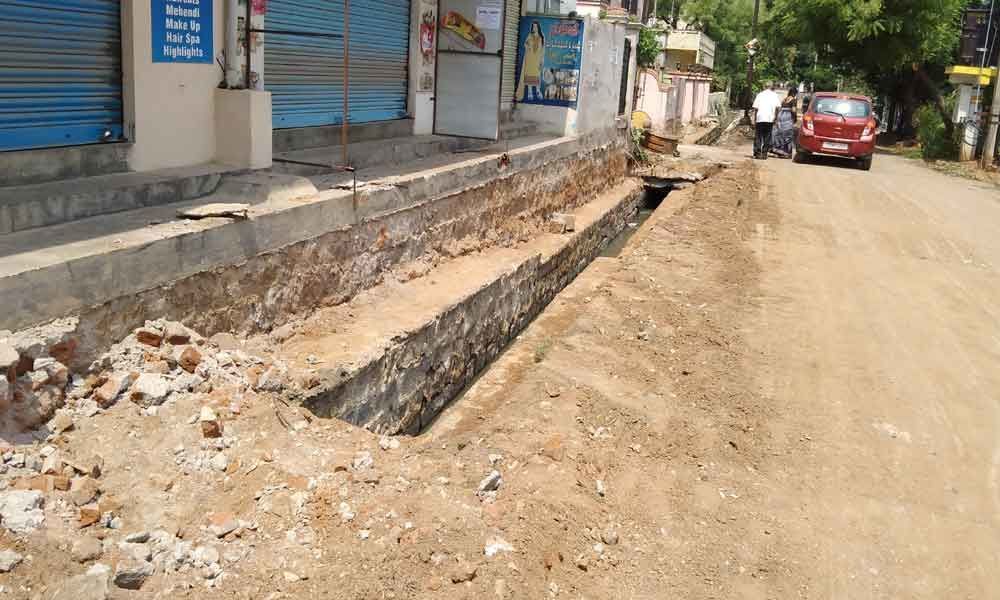 Drainage works finally begin in Maruti Nagar
